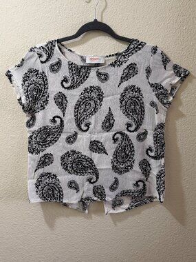 Paisley Print Short Sleeve Top Size S